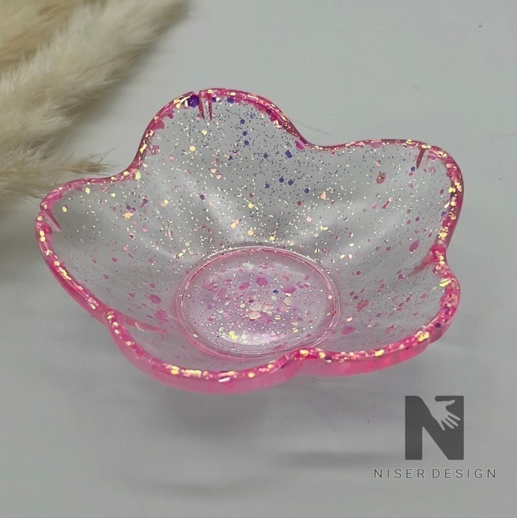 Blüten Schälchen SARAGO pink Glitzer Neu - NISER DESIGN