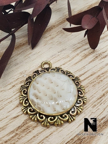 Kettenanhänger Schlangenhaut altgold MEDUSA Neu - NISER DESIGN