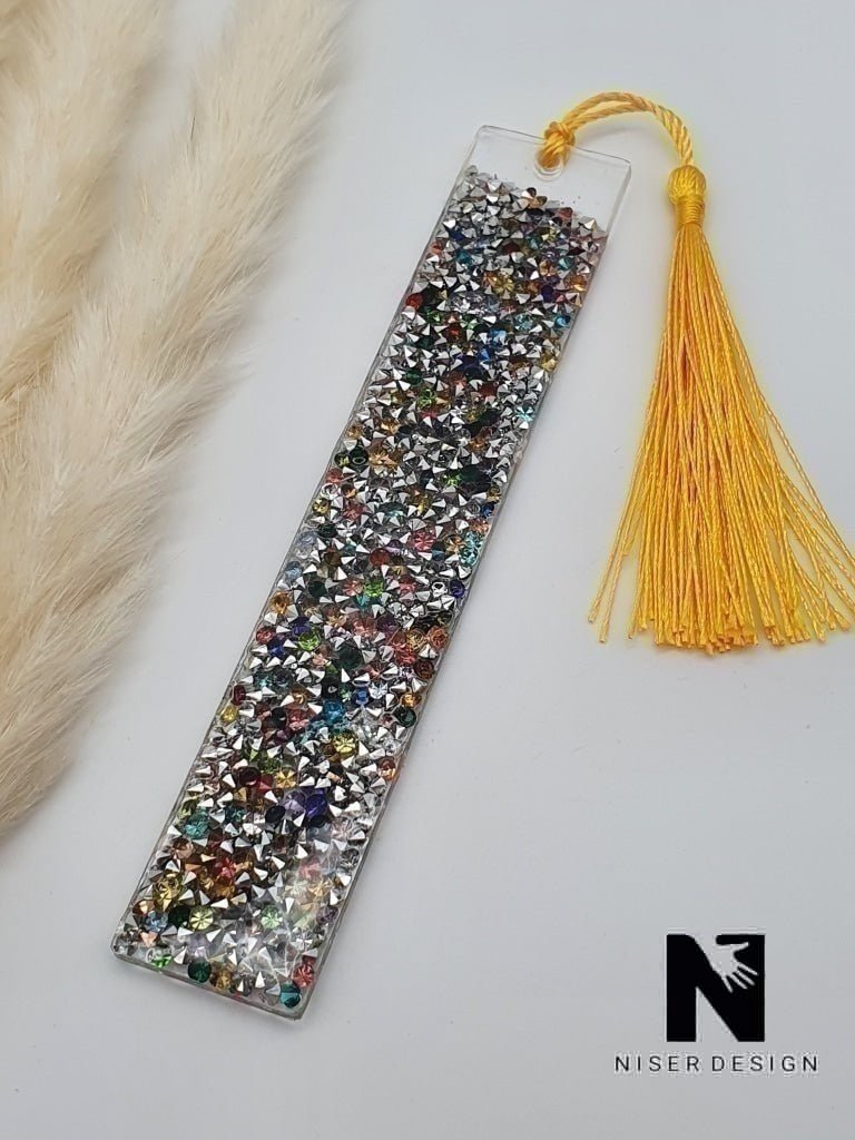 Lesezeichen DIAMO Resin mit bunten Glitzersteine - NISER DESIGN